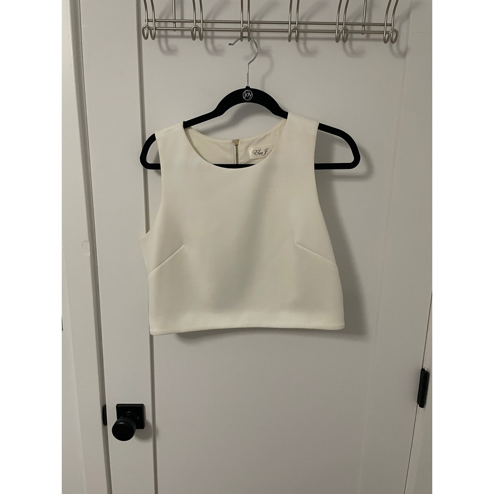 Eliza J Cream Sleeveless Crop Top Wedding Separate